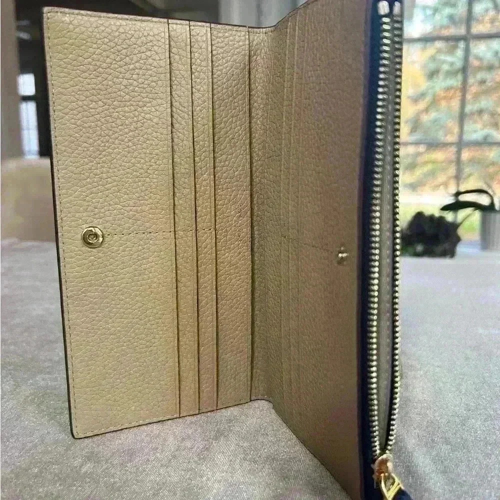 NWT Tory Burch Long Slim Navy Zippy Wallet - Picture 5 of 9